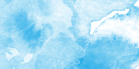 Wall Mural - abstract blue watercolor white background, soft cloud shapes, blended watercolor effect, blue marble