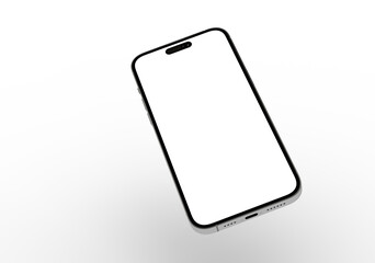 High-quality photo of a modern smartphone with a blank screen, perfect for app presentations or website mockups.