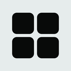 Four black rounded squares arranged in a grid on gray background