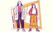 © Rizvi - Empowered Women in Retro Streetwear – Bold Feminist Illustration in Urban Graphic Style