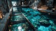 © NATALIEJANE - Amazing pool Transparent walkway over deep end adds thrill factor visual treat impressive engineering feat