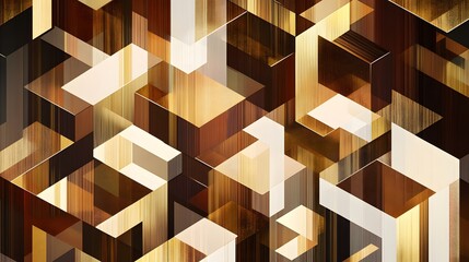 Wall Mural - Abstract Geometric Brown Gold Hexagon Pattern Texture