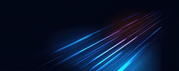 Abstract Dynamic Light Streaks on Dark Background for Digital Design and Tech Presentations