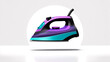 © MD - A stylized illustration of a modern electric iron in a minimalist design style