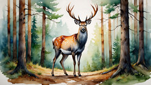 鹿の雄の動物の風景 無料画像 - Public Domain Pictures