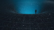 © ADDICTIVE STOCK - Silhouette of a man observing a black hole in the vast cosmos