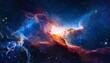© Vesper - a cosmic journey through the universe reveals a vibrant nebula glowing with interstellar gas and stardust showing the beauty of space exploration