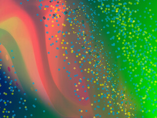 Poster - Bright and flowing abstract artwork featuring soft colors, dynamic fluid forms, and dotted overlays, creating an engaging and imaginative visual composition for contemporary designs or artistic inspir
