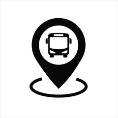 bus symbol bus stop sign icon silhouette Illustration design on white background 1