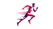 © Rizky - Dynamic Motion: A Stylized Runner Expressing Speed and Velocity Through Artistic Interpretation
