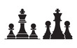 © Vecto Bundle - Black chess kings and pawns on white background game strategy