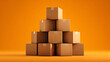 © Rucia - Stacked cardboard boxes arranged in pyramid formation moving boxes storage