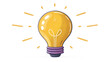 © simohamed - 3D Yellow Light Bulb Minimal Icon Representing Idea, Business, and Solution Concept on Transparent Background