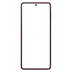 Wall Mural - similar to android device coralred smartphone mockup template without background and with white scre