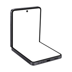 Wall Mural - similar to android device jetblack smartphone mockup template without background and with white scre