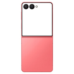 Wall Mural - similar to android device coralred smartphone mockup template without background and with white scre
