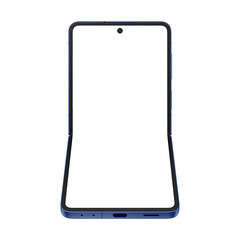 Wall Mural - blue shadow flip smartphone similar to android device without screen and background. only frames. te