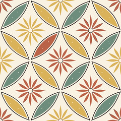 Poster - Abstract geometric repeating pattern with vibrant color blocks and subtle texture suitable for backgrounds textiles and digital design applications