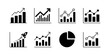 © Png Art - Dynamic collection of statistical charts and graphic illustrations showcasing growth and success on transparent background