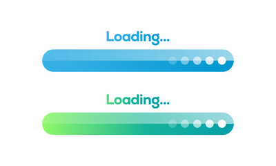 Fototapete - set of Loading bar vector illustration. Progress visualization. Loading status collection. Web design elements, Loading Infographic vector template