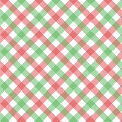 Wall Mural - gingham seamless pattern in green red white.checkered tartan plaid repeat pattern for christmas.geom