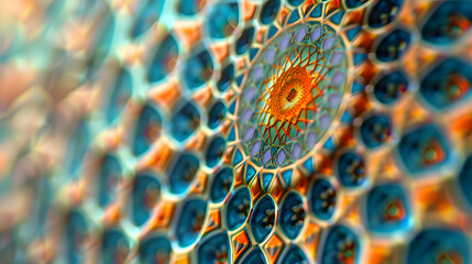 Wall Mural - A colorful design with a yellow center.