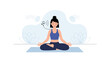 © KURNIA - Meditative Mindfulness: Woman Practicing Yoga While Listening to Music Serenity