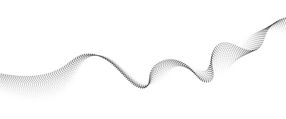 Poster - Flowing Dot Wave halftone gradient pattern on transparent background	
