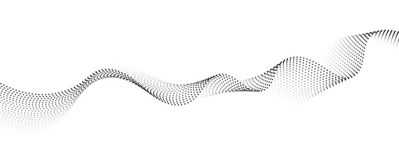 Poster - Flowing Dot Wave halftone gradient pattern on transparent background	

