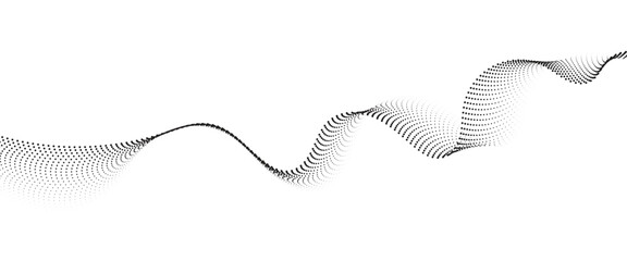 Poster - Flowing Dot Wave halftone gradient pattern on transparent background	
