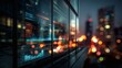© Verapat - Close-up of financial screen showing real-time data while urban lights blur in a colorful backdrop behind glass