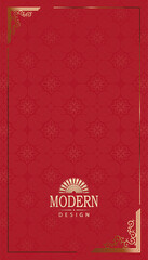 Wall Mural - Chinese New Year. Exquisite red background with isolated gold pattern.