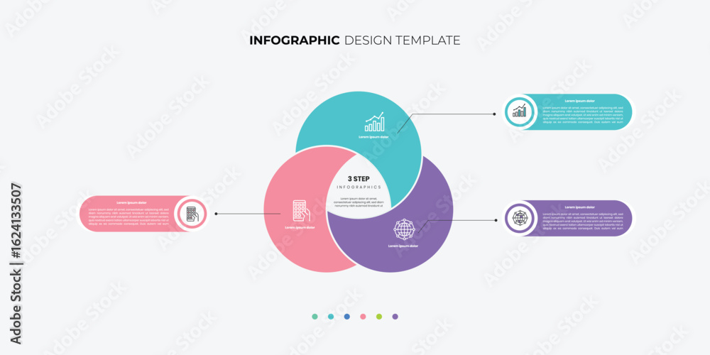 Modern Circle chart infographic template with 3,4,5,6,7,8 options for ...