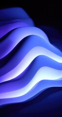 Wall Mural - Abstract wavy blue light shapes
