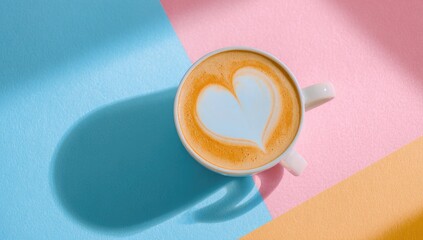 Wall Mural - Light-drenched latte art in pastel colors