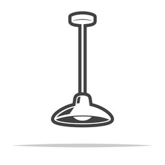 Wall Mural - hanging lamp outline icon transparent vector isolated