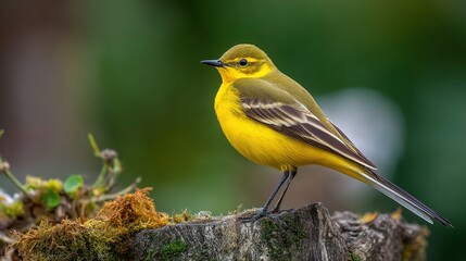 yellow wagtail on a branch