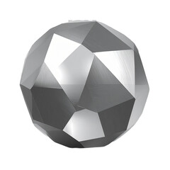 Wall Mural - abstract geometric polyhedron with silver tones and transparent background