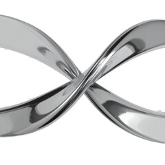 Wall Mural - abstract silver metal ribbons crossing in an x shape against transparent background