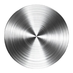 Wall Mural - circular brushed metal texture with radial lines on transparent background in shades of gray