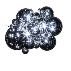 Wall Mural - clustered reflective spheres with starburst highlights against transparent background