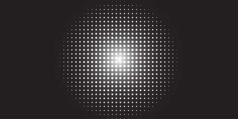 Poster - Abstract Modern gradient black and white background with halftone dots pattern design. Vector illustration abstract technology. Background with monochrome dotted texture. Polka dot pattern template