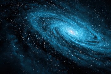 Wall Mural - fast travel through the blue spiral galaxy showcases vibrant energy and intricate cosmic details in 