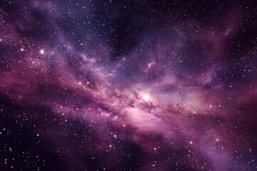 Wall Mural - vibrant purple expanse showcasing sparkling stars and cosmic clouds in a captivating celestial view 