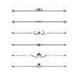 © Borsha - Set of Vintage decorative lines. text dividers. Line border. Lines separators, Borders, Vintage dividers, Underline elements. Divider set vector. Vector illustration.Line dividers.