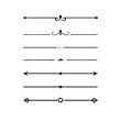 © Borsha - Set of Vintage decorative lines. text dividers. Line border. Lines separators, Borders, Vintage dividers, Underline elements. Divider set vector. Vector illustration.Line dividers.