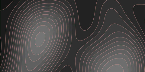 Poster - Abstract red black background with Topographic line map pattern. abstract wavy and curved lines background. linear map. Dark seamless design. Bold tile able isolines pattern. Vector illustration.