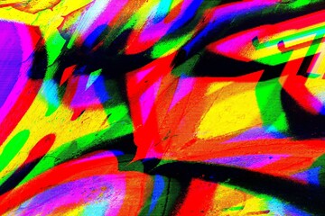 Wall Mural - vibrant abstract design in neon rainbow colors with acid, psychedelic style. 90s, y2k atmosphere, gl