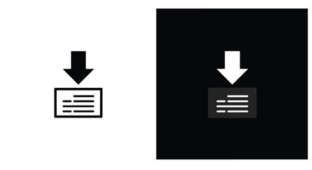 A minimalist graphic icon with a downward arrow pointing to a text document, symbolizing downloading or saving data.