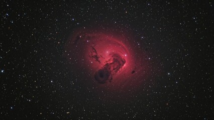 Wall Mural - Image showcasing the scarlet Butterfly Nebula amidst a sparkling night sky